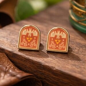 Nintendo Zelda Triforce Stud Earrings Opulyn Studio Licensed Gamer Jewelry